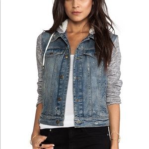 Free People Denim Knit Hoodie
